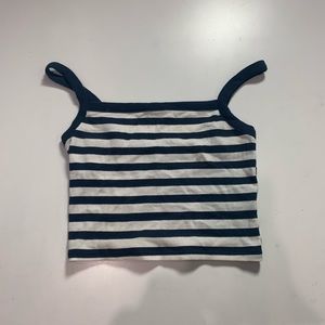 Pacsun basics striped blue crop top